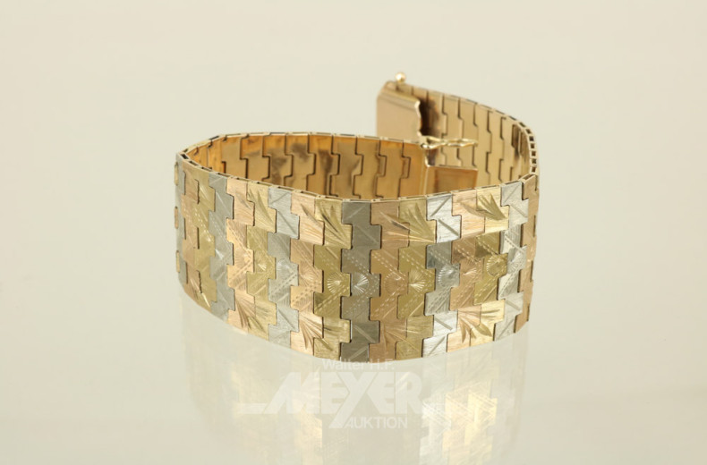 Armband, 750er GG/WG/RG, ca. 64 g.