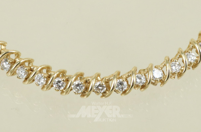 Armband, 585er GG, ca. 15 g. Allianzform