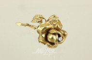 Brosche ''Rose'', 750er GG, ca. 13,5 g.,