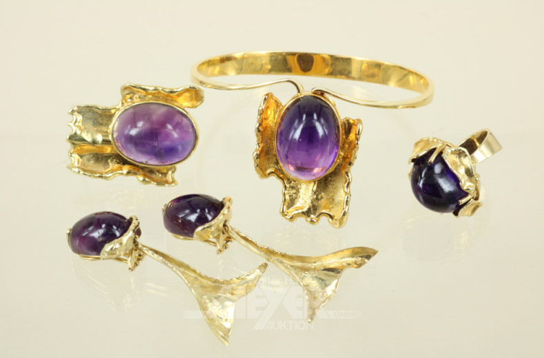 Schmuckgarnitur, 585er GG, 4-tlg.,