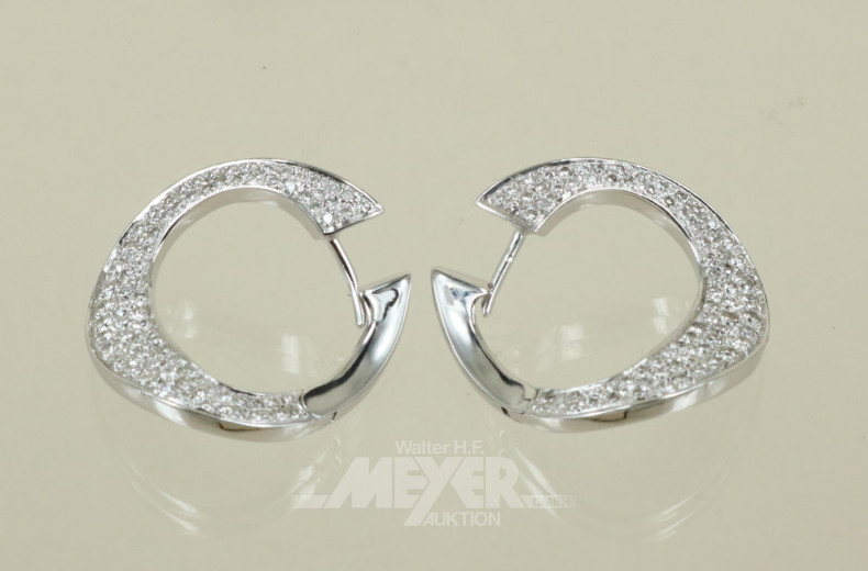 Paar Ohrringe, 750er WG, geschwungen