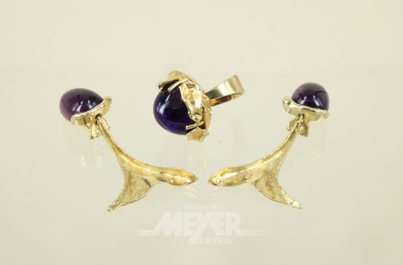 Schmuckgarnitur, 585er GG, 4-tlg.,