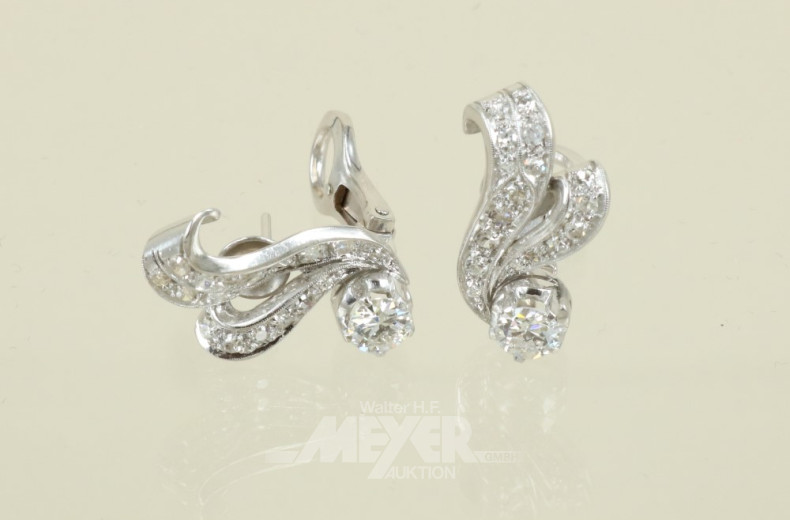Paar Ohrringe, 750er WG, geschwungen