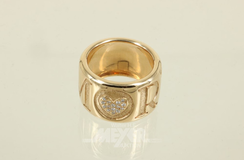 Damenring, 750er GG, breite Bandring-