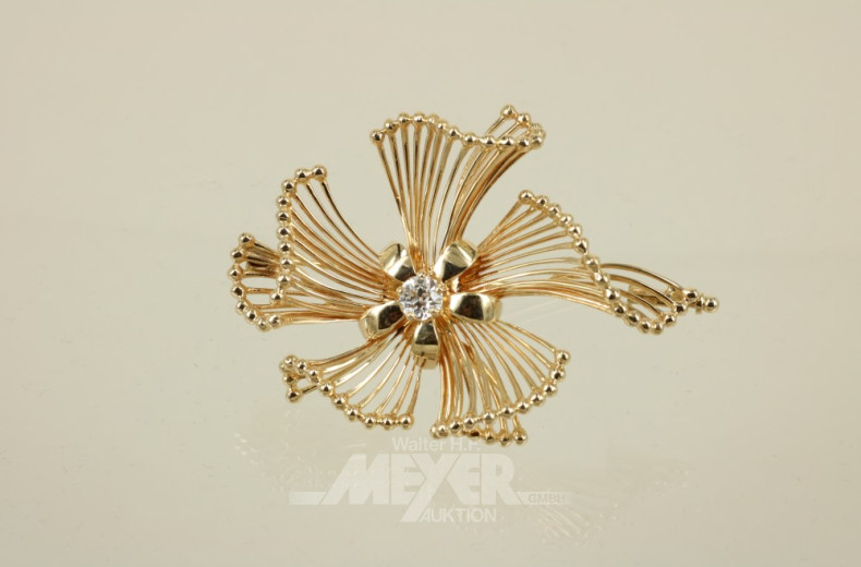 Brosche, 750er GG, Modell 50er Jahre,