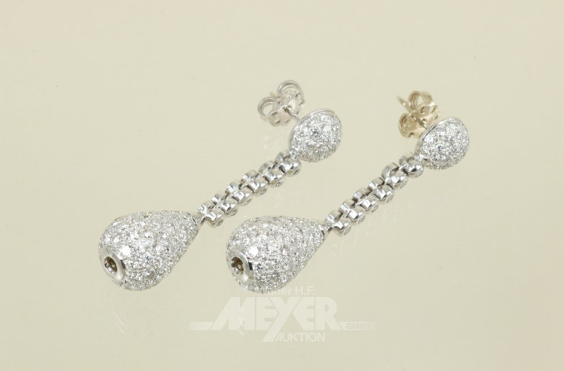 Paar Ohrgehänge, 750er WG, tropfenförmig