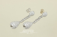 Paar Ohrgehänge, 750er WG, tropfenförmig