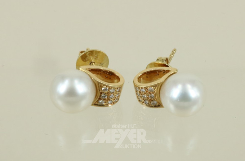 Paar Ohrstecker, 750er GG, ca. 9,4 g.