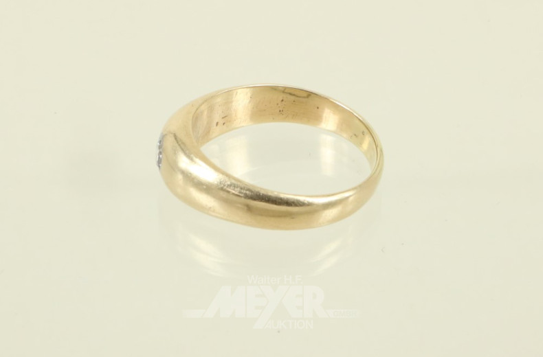 Bandring, 585er GG, ca. 7 g., besetzt