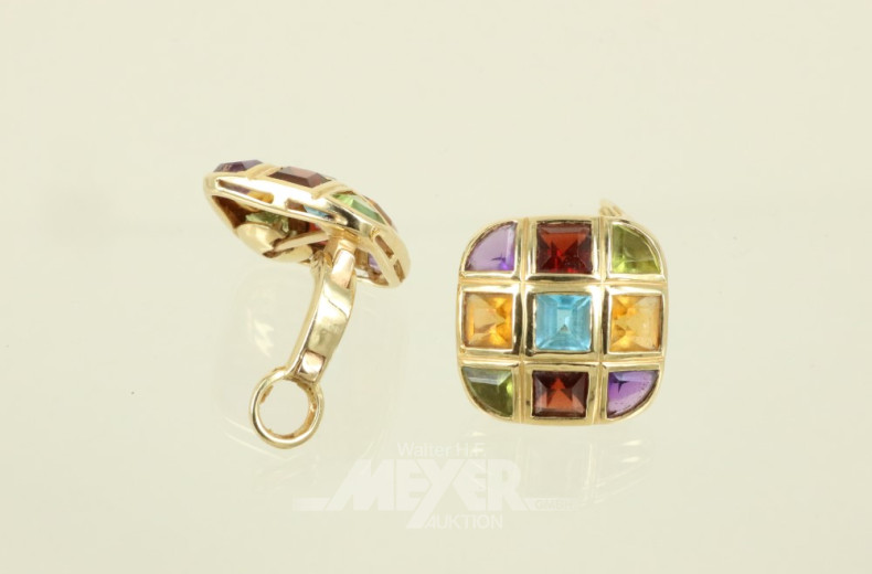 Paar Ohrstecker/Clips, 750er GG,