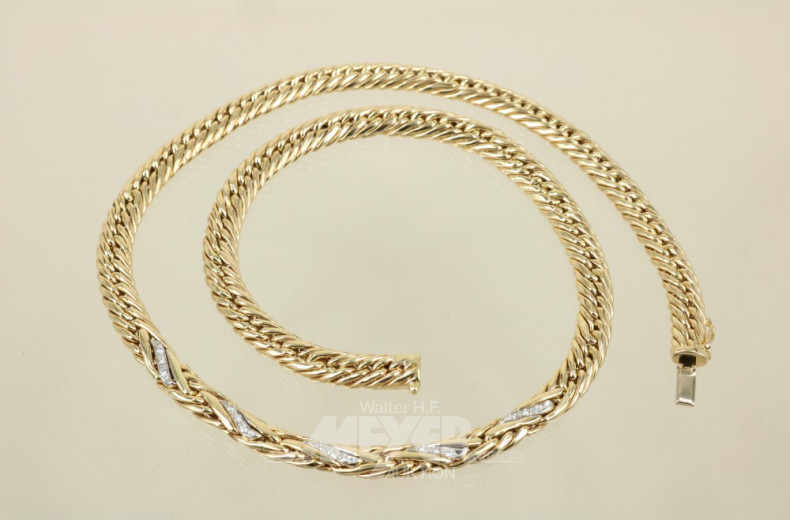 Collier, 585er GG, ca. 28 g.,besetzt