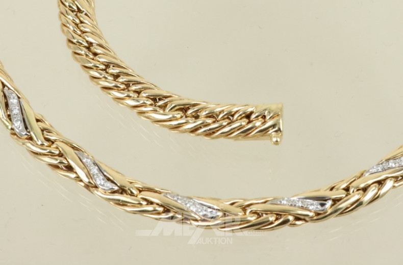 Collier, 585er GG, ca. 28 g.,besetzt