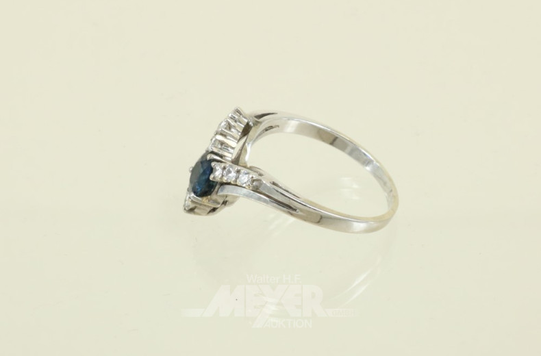 Damenring, 585er WG, besetzt mit