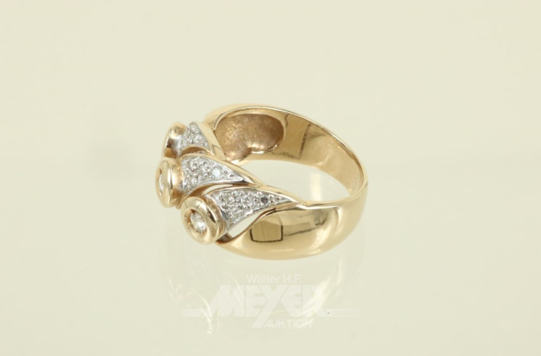 Damenring, 585er GG, besetzt mit