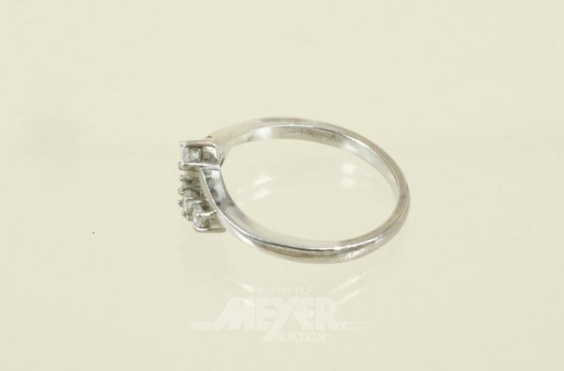 Damenring, 585er WG, besetzt mit