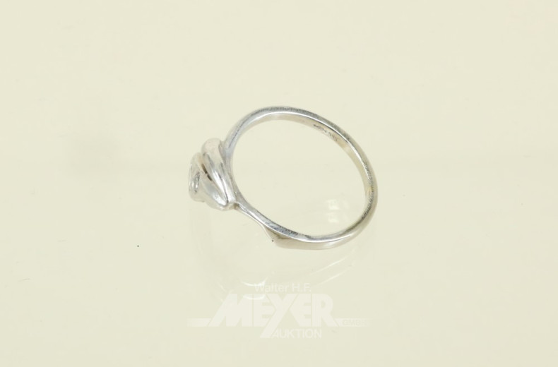 Damenring, 585er WG, besetzt mit