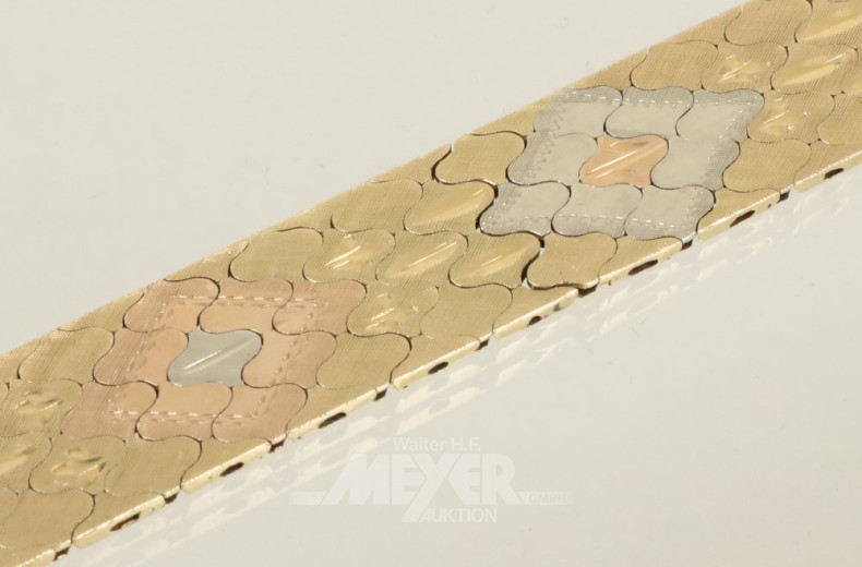 Armband, 750er GG/WG/RG, ca. 45,5 g.