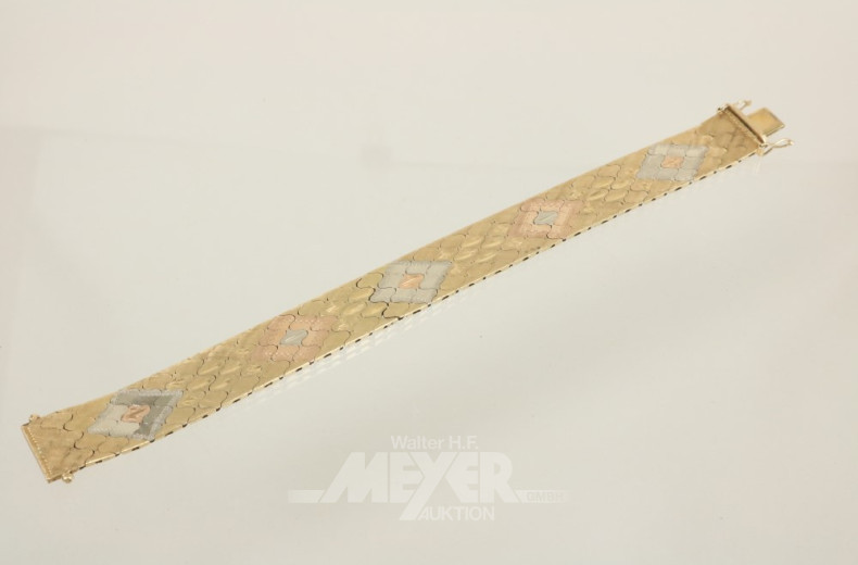 Armband, 750er GG/WG/RG, ca. 45,5 g.