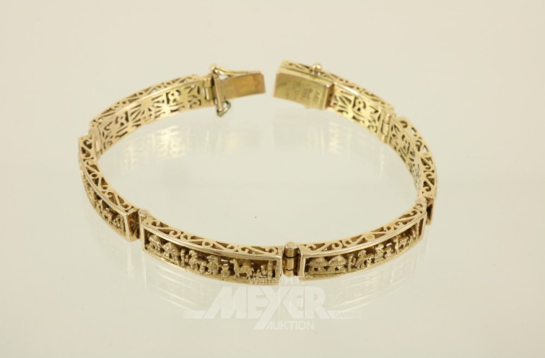 Gliederarmband, 750er GG, ca. 30 g.
