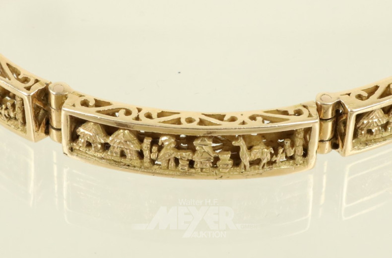 Gliederarmband, 750er GG, ca. 30 g.