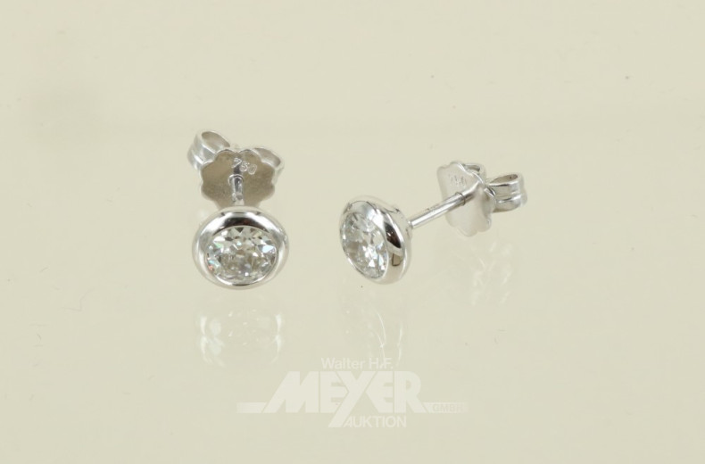 Paar Ohrstecker, 750er WG, besetzt mit