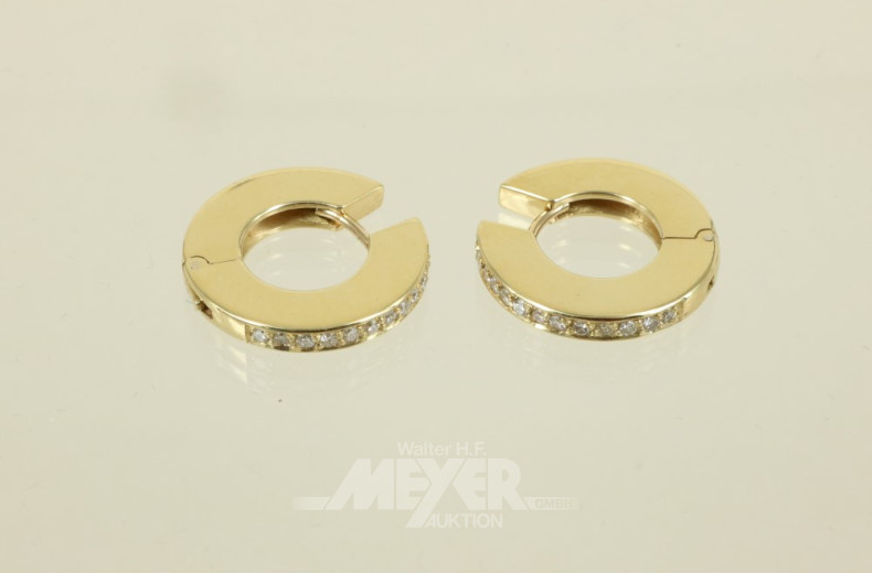 Paar Creolen, 750er GG, ca. 12 g.,