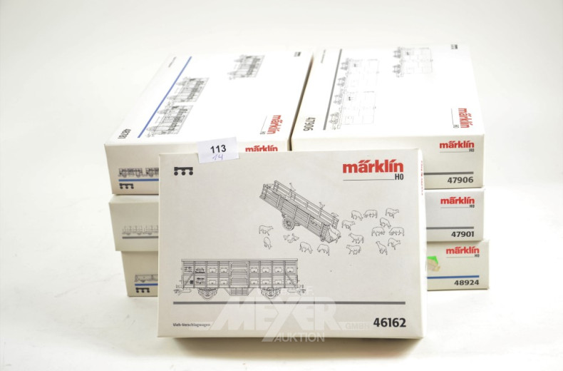 14 Pakete Personen-u. Güter-Waggons