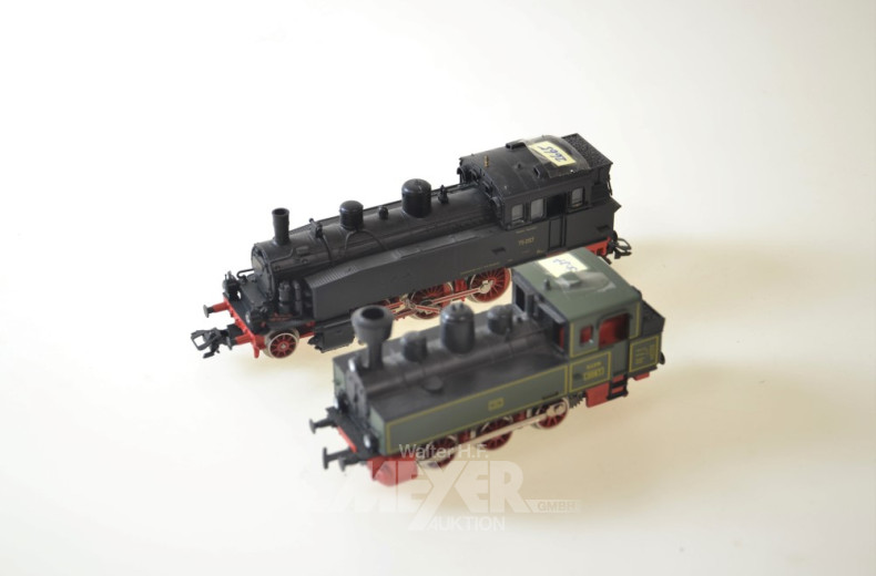 2 Dampf-Loks, MÄRKLIN HO, leicht bespielt