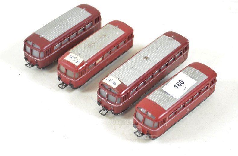 4 Schienenbusse, MÄRKLIN HO, bespielt