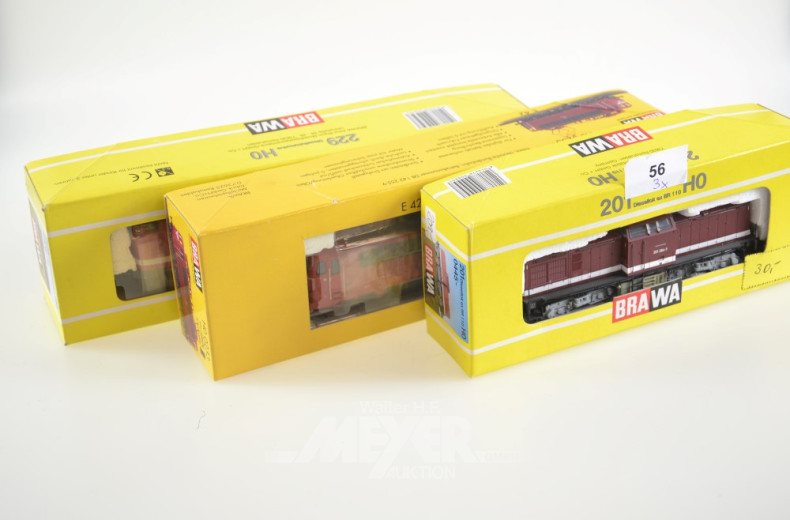 3 versch. Loks, BRAWA HO