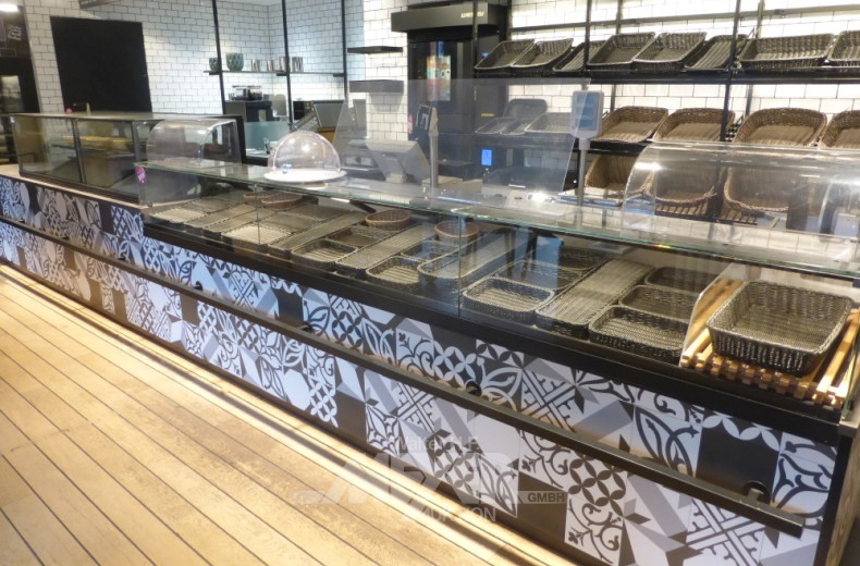 gr. Ausgabetresen, L 720 cm x T 100 cm,