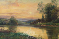 Gemälde ''Abendliche Stimmung am See''