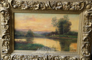 Gemälde ''Abendliche Stimmung am See''