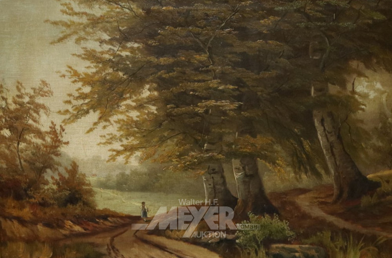 Gemälde ''Waldlandschaft mit Staffage''