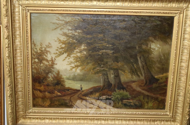 Gemälde ''Waldlandschaft mit Staffage''