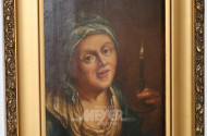 Gemälde ''Dame mit Kopftuch und Kerze''