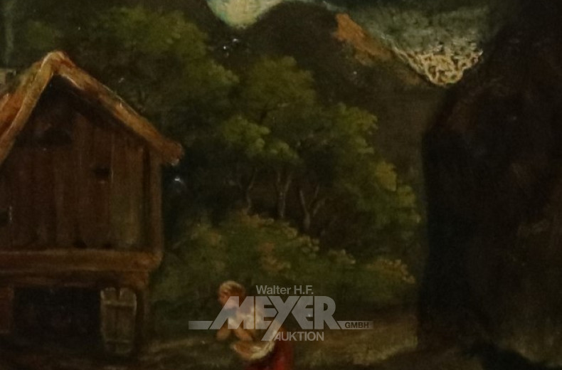 kl. Gemälde ''Romantische Landschaft