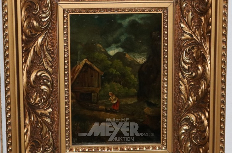 kl. Gemälde ''Romantische Landschaft