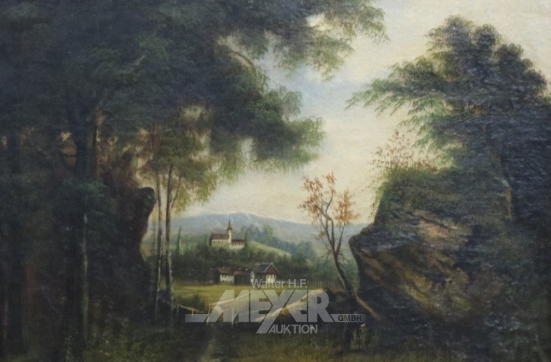 Gemälde ''Romantische Waldlandschaft