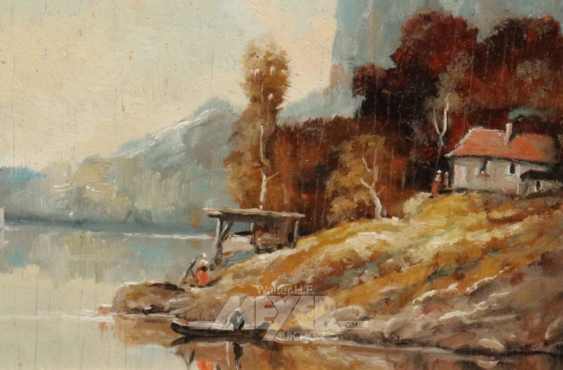 Gemälde ''Seelandschaft mit Angler''