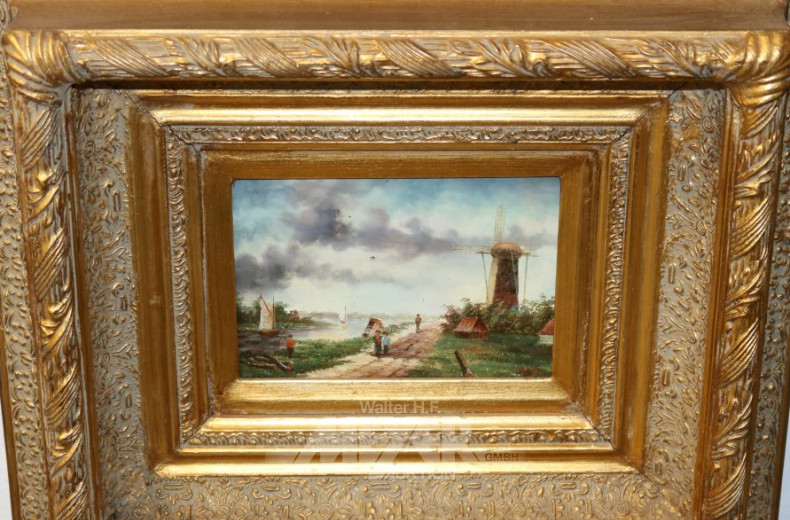 kl. Gemälde ''Holländische Landschaft