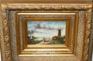 kl. Gemälde ''Holländische Landschaft