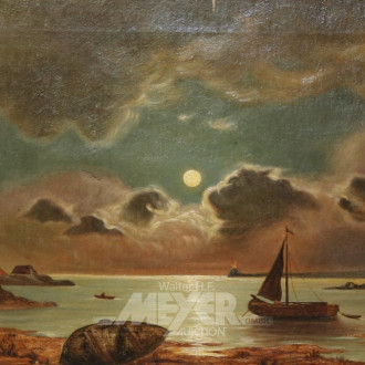 Gemälde ''Abendstimmung mit Fischer-
