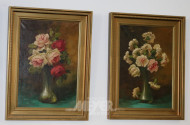Paar Gemälde ''Blumenstillleben Nelken