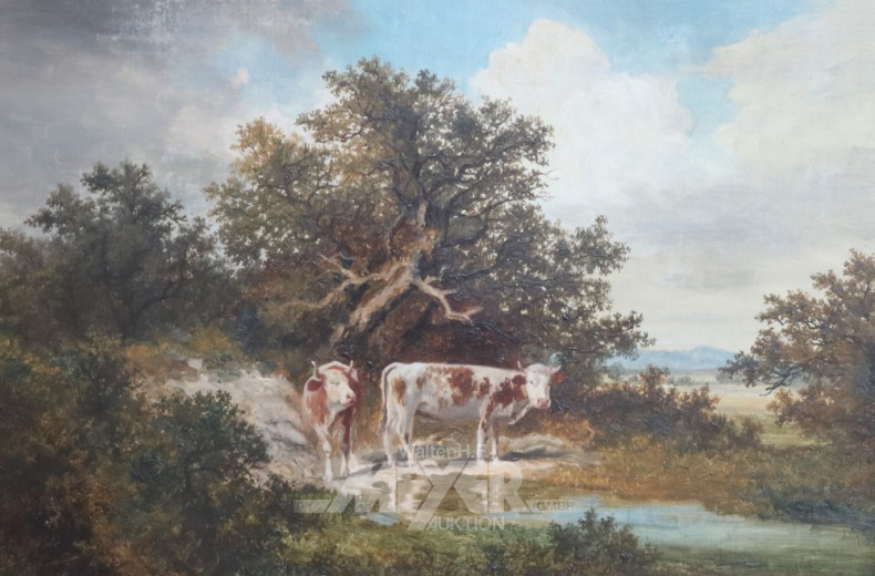 Gemälde ''Kühe am Bach''