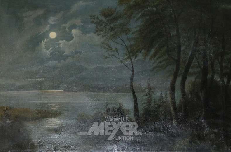Gemälde ''Vollmond über dem Fjord''