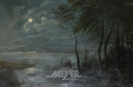 Gemälde ''Vollmond über dem Fjord''