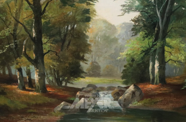 Gemälde ''Waldlandschaft mit Bachlauf''