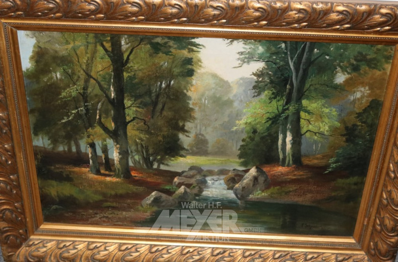 Gemälde ''Waldlandschaft mit Bachlauf''