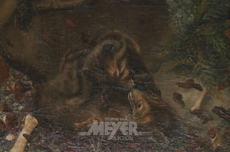 Gemälde ''Kämpfende Hunde''